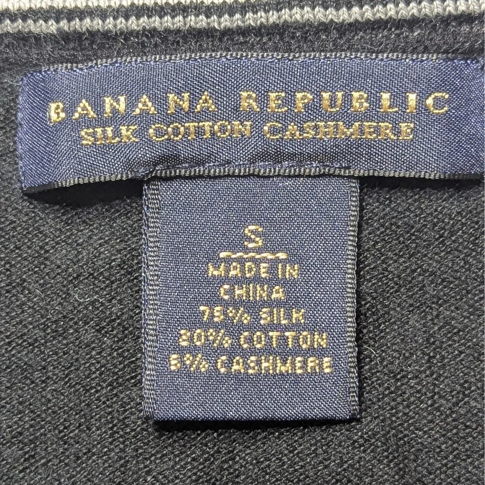 Banana Republic Men S Silk Cotton Cashmere V-Neck Sweater Black